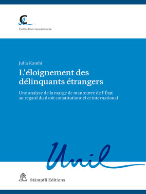 cover image of L'éloignement des délinquants étrangers